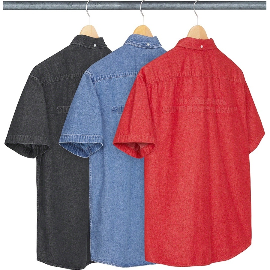 Supreme Embossed Denim S/S Shirt (spring/summer 2021) - $128.00
