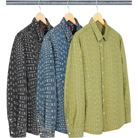 Supreme Warp Jacquard Logos Denim Shirt - $148.00