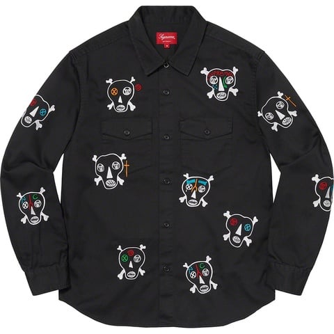 Supreme Clayton Patterson/Supreme Skulls Embroidered Work Shirt - Colorway