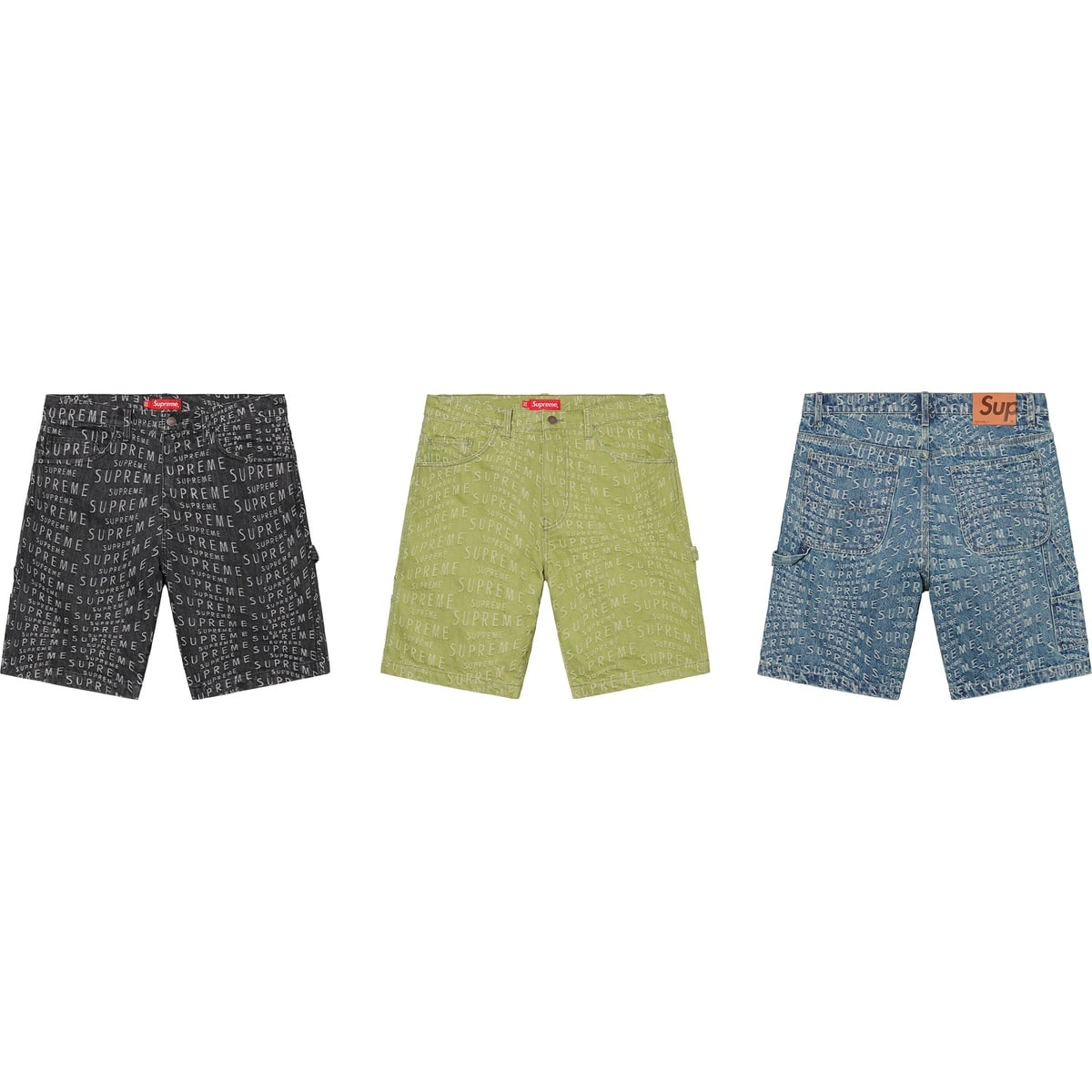 パンツ Supreme Jacquard Denim Painter Short Warp Jacquard Logos Denim Painter Short - Supreme