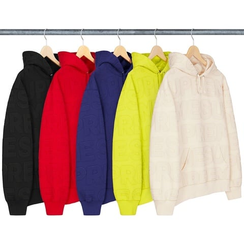 Supreme Embossed Logos Hooded Sweatshirt - $158.00