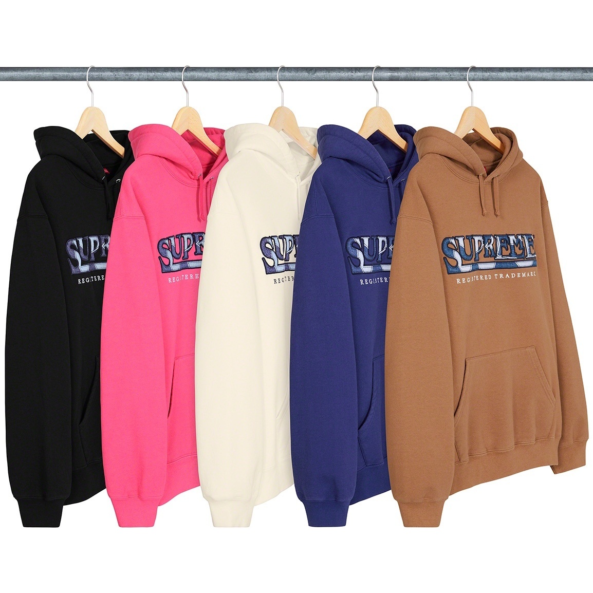 Supreme Denim Logo Hooded Sweatshirt (spring/summer 2021) - $168.00