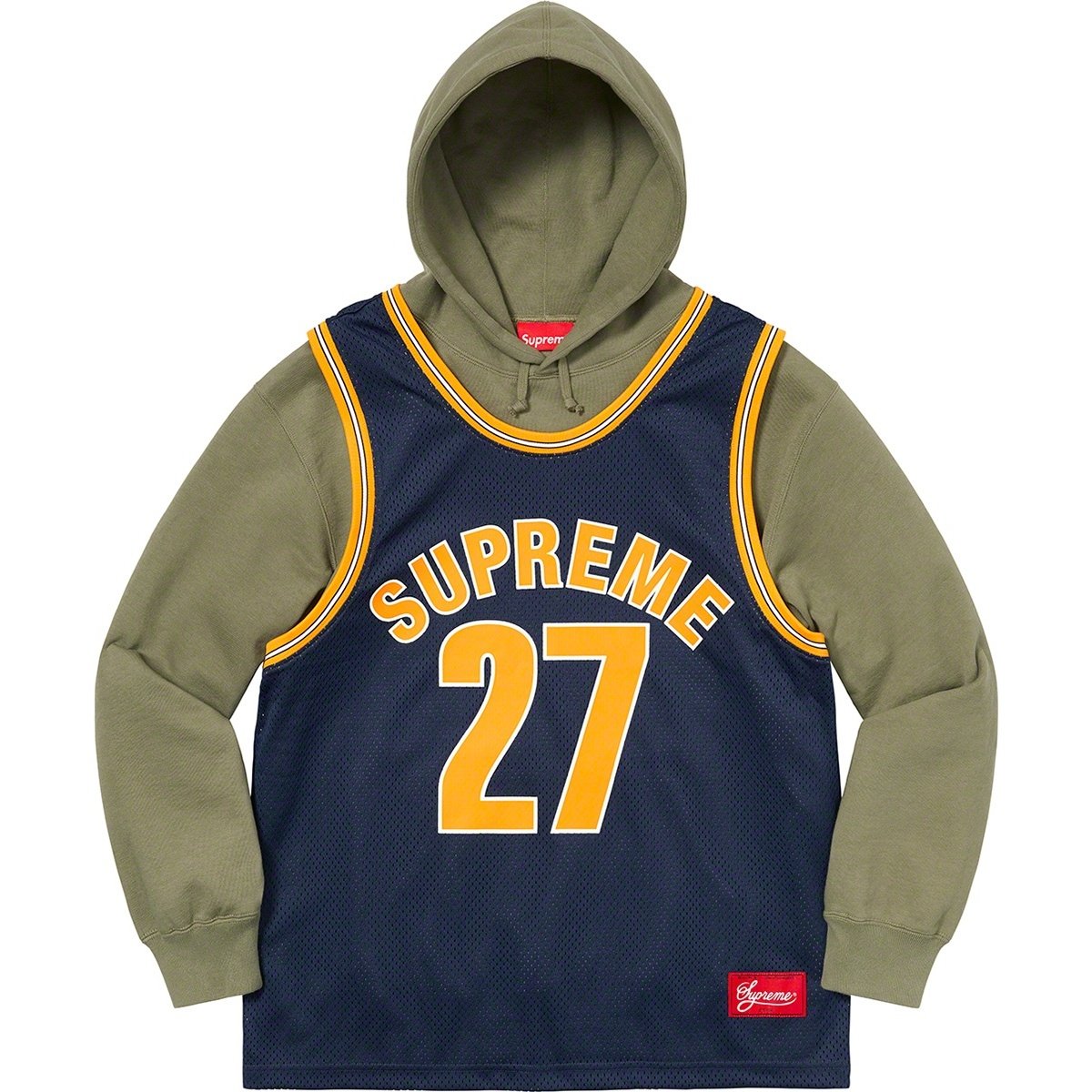 Supreme Basketball Jersey Hooded Sweatshirt (SS21) - $158