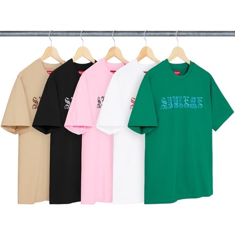 Old English Rhinestone S/S Top - Supreme