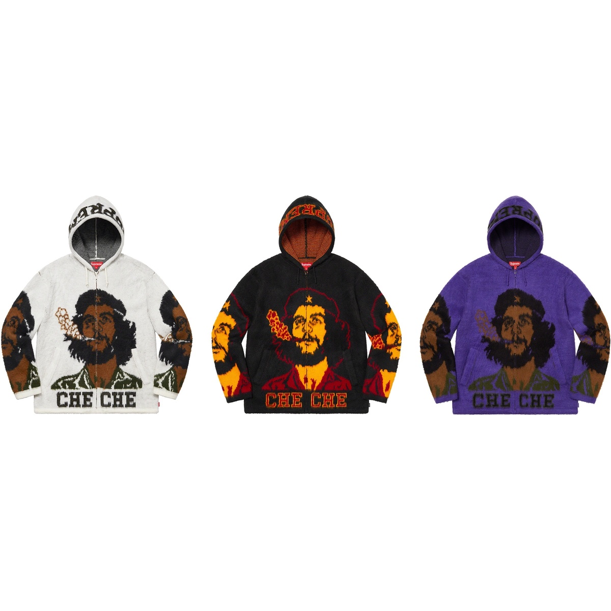 Supreme Che Hooded Zip Up Sweater (spring/summer 2021) - $248.00