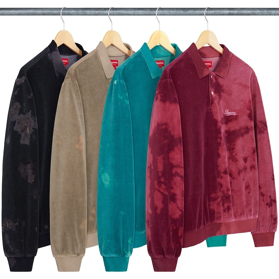 Supreme Bleached Velour L/S Polo モーガン着用 Bleached Velour L/S Polo - spring/summer 2021 - Supreme