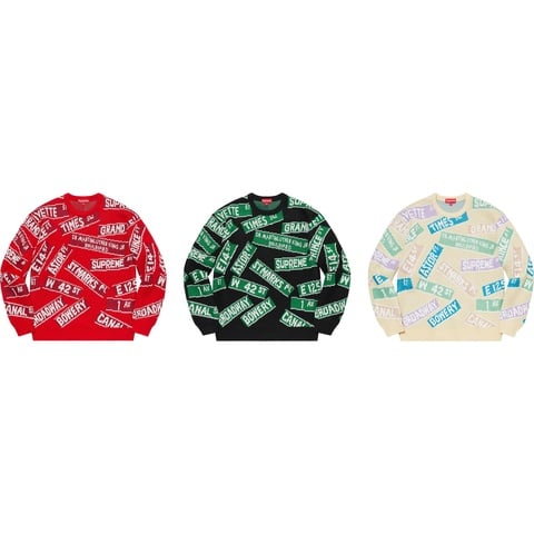 Supreme Street Signs Sweater - $158.00