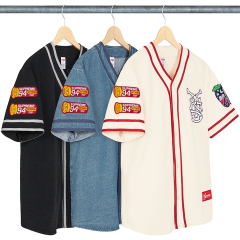 Patches Denim Baseball Jersey - spring/summer 2021 - Supreme