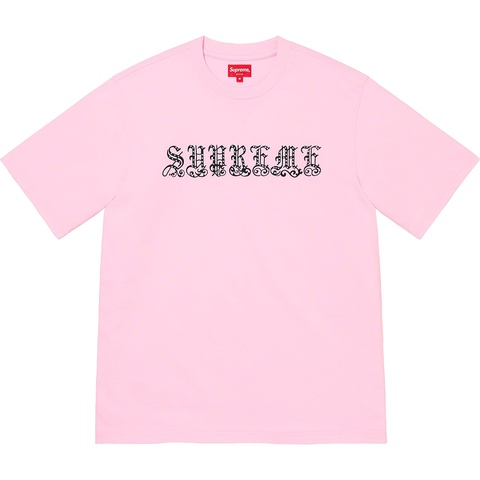 Top S/S Rhinestone English Old Supreme Top Rhinestone English Old マサSupreme Black US - SS21 - Men's トップス