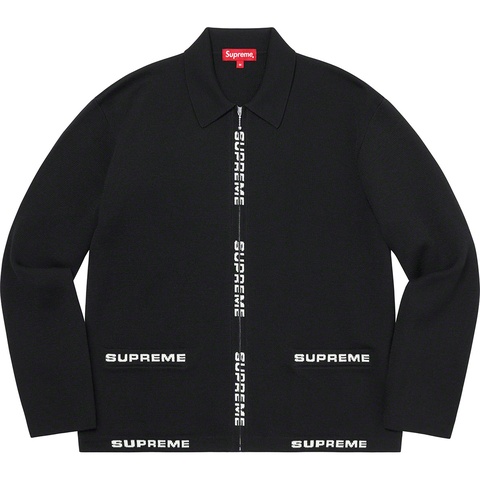 トップス supreme logo trim zip up cardigan 21ss M Logo Trim Zip Up Cardigan - spring/summer 2021 - Supreme