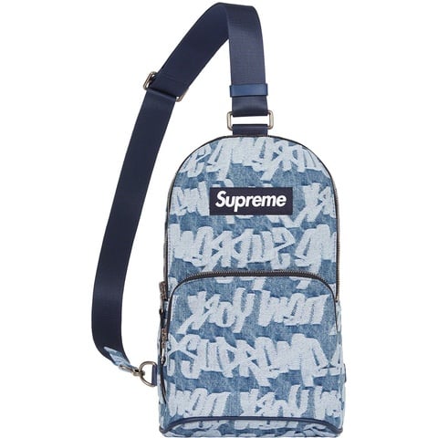 Fat Tip Jacquard Denim Sling Bag - Supreme