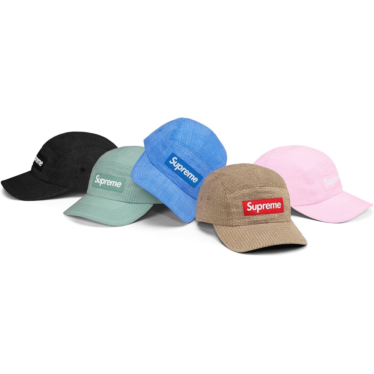 Washed Seersucker Camp Cap - spring/summer 2022 - Supreme