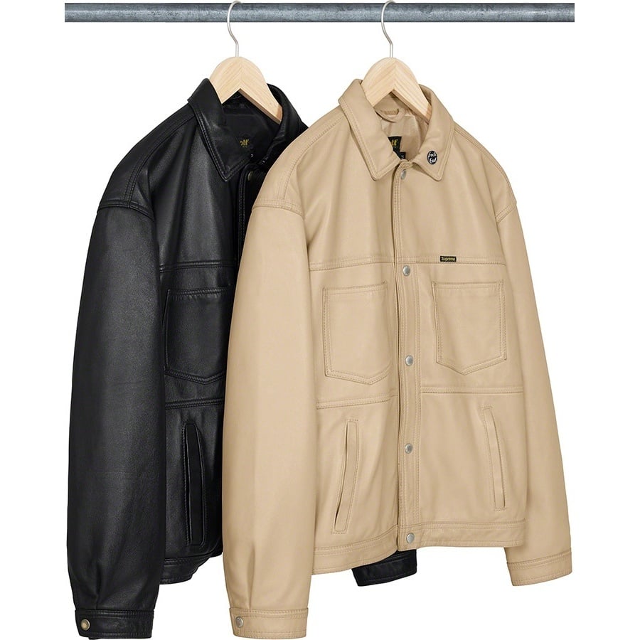 【美品】supreme Leather Collar Work Jacket L Supreme Leather Collar Utility Jacket Navy Size: Extra Large | eBay