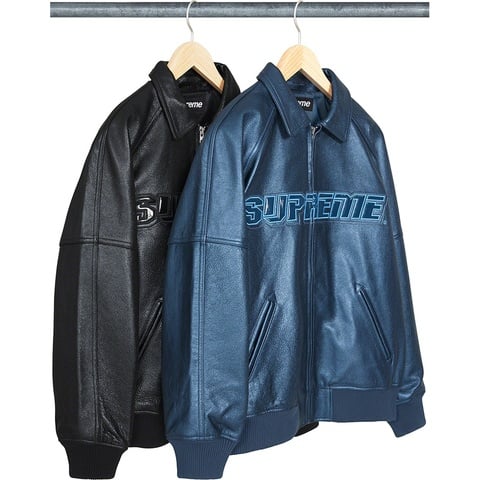 Silver Surfer Leather Varsity Jacket - Supreme