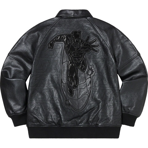Supreme Silver Surfer Leather Varsity Jacket - Colorway