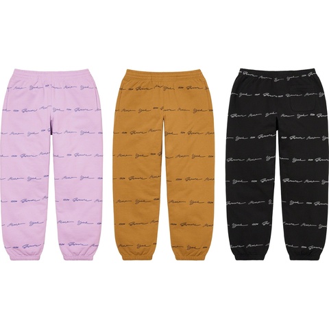 Supreme Script Stripe Sweatpant - $158.00