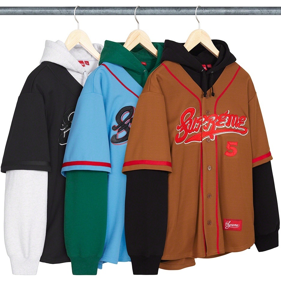 Baseball Jersey Hooded Sweatshirt - Supreme