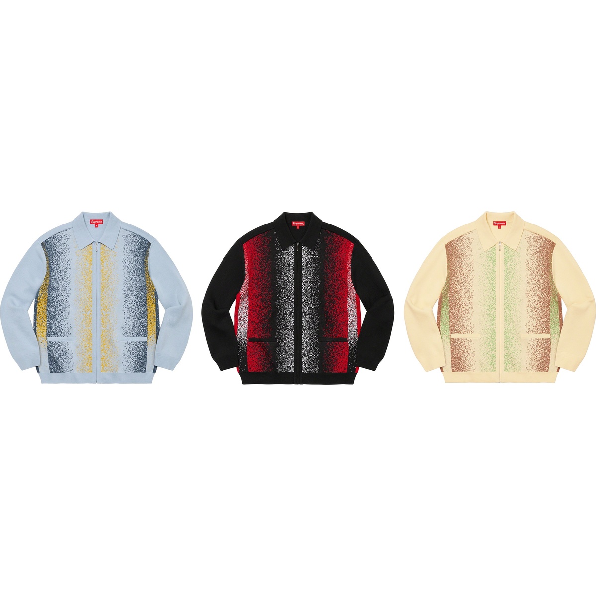 Gradient Stripe Zip Up Cardigan - SupremeCommunity