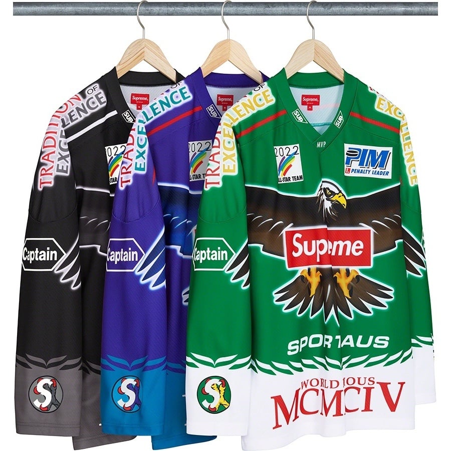 トップス SUPREME Crossover Hockey Jersey Supreme Crossover Hockey Jersey FW19 Black Size Extra Large XL