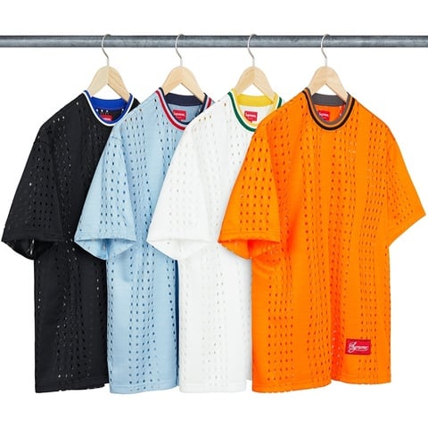 Supreme Perforated Stripe Warm Up Top - $78.00