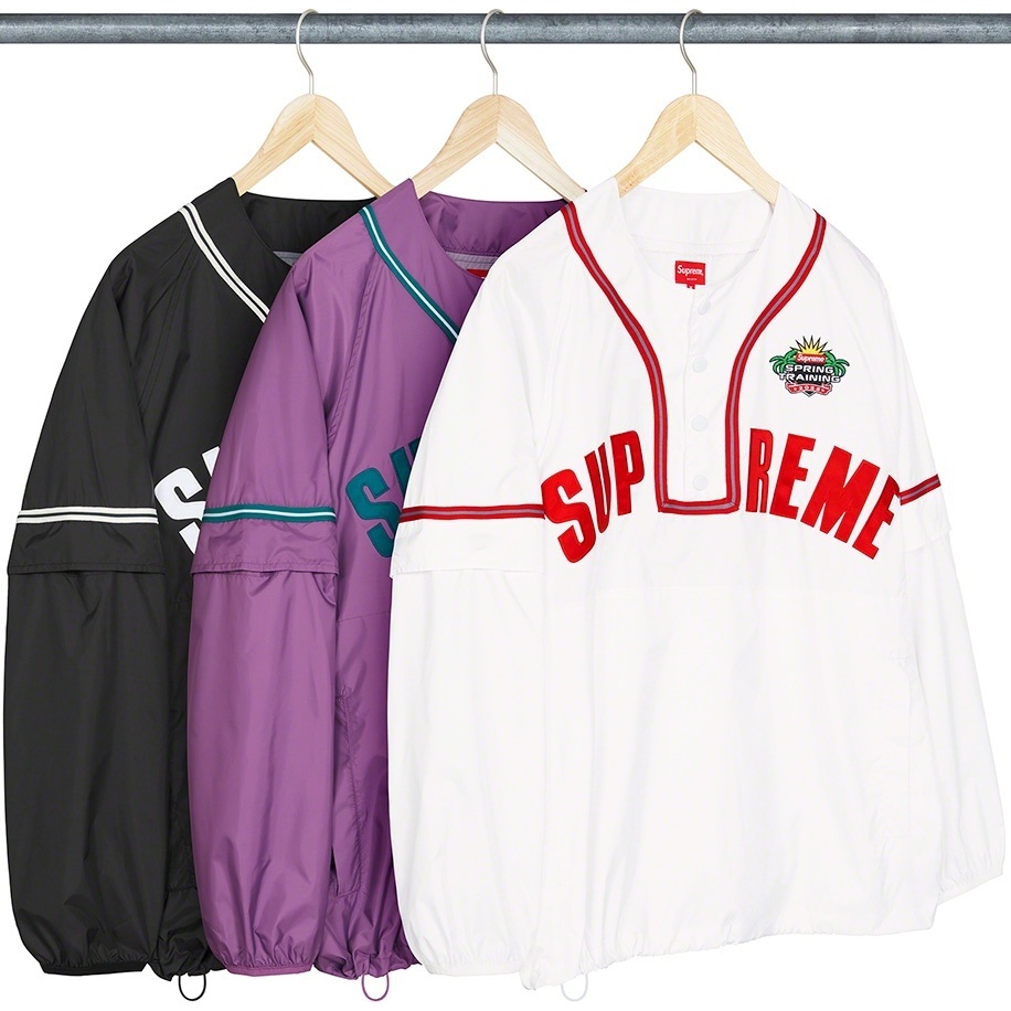 Snap-Off Sleeve L/S Baseball Top - Supreme