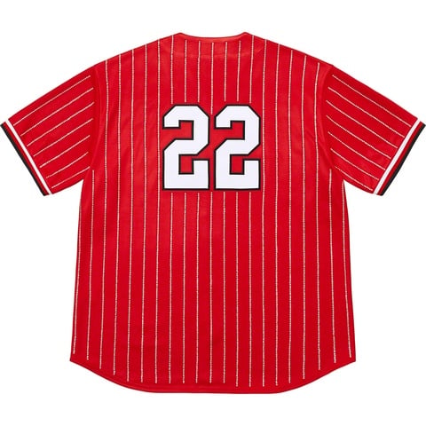Rhinestone Stripe Baseball Jersey - Supreme
