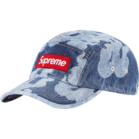 Flames Jacquard Denim Camp Cap - Supreme