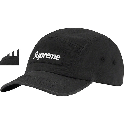 Supreme Washed Chino Twill Camp Cap 黒 人気 Supreme Washed Chino Twill Camp Cap (SS25) Black - SS25 - US