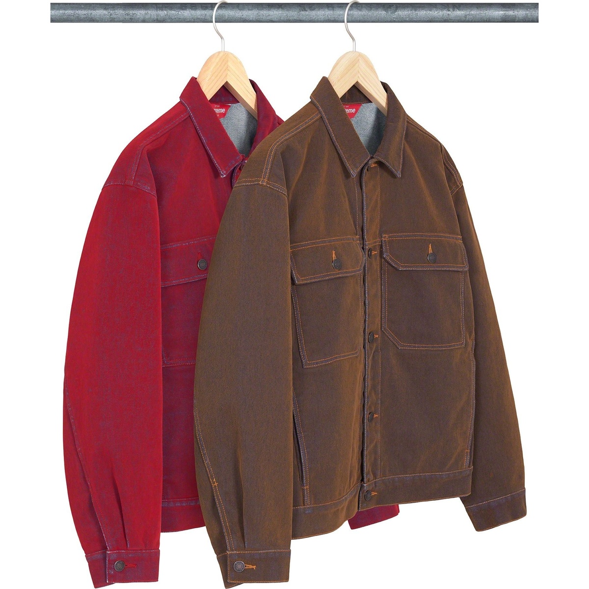 Flocked Denim Trucker Jacket - SupremeCommunity