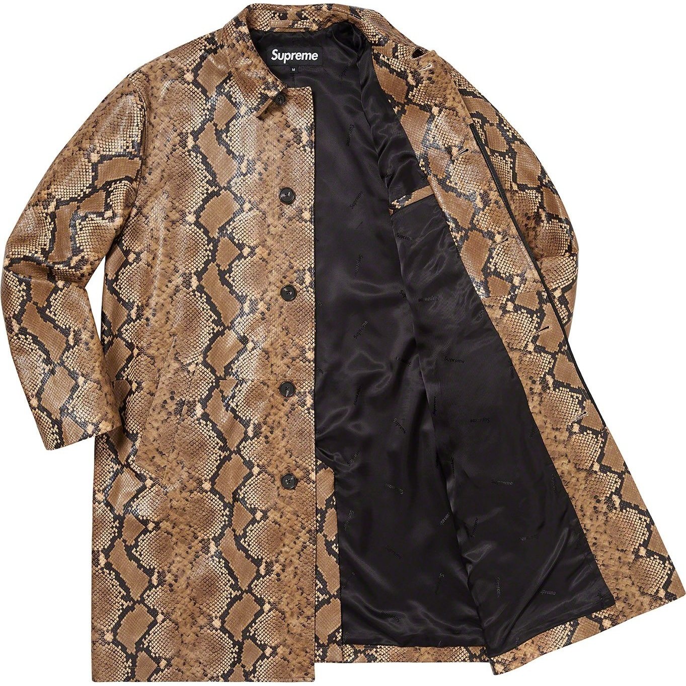 Supreme Leather Snake Trench Coat (SS23) - [hidden] - $1198