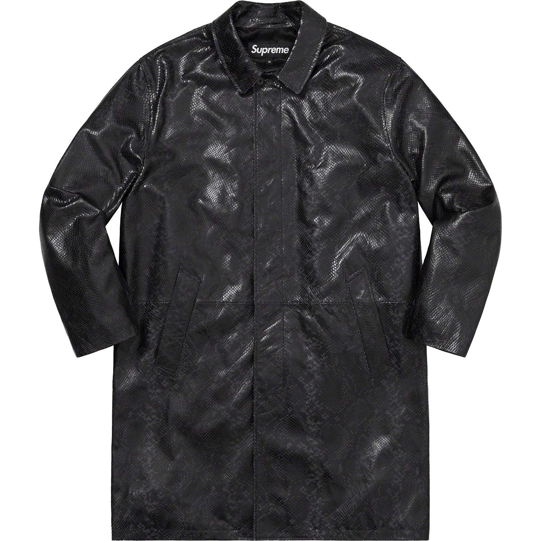 Supreme Leather Snake Trench Coat (SS23) - $1198