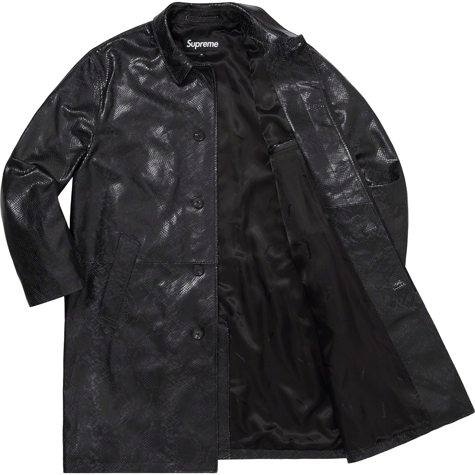 Supreme Leather Snake Trench Coat (SS23) - $1198