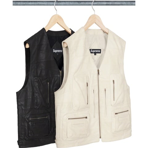 Supreme Patchwork Leather Cargo Vest - $398.00