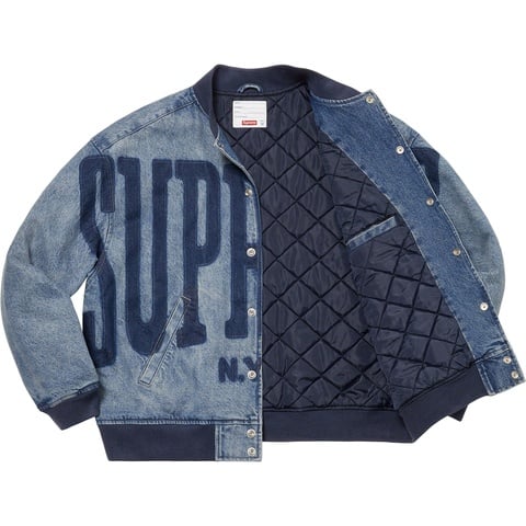 Supreme 23ss ノックアウトデニムヴァーシティジャケット Washed Knockout Denim Varsity Jacket - Supreme