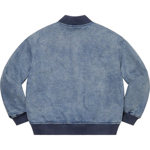 Washed Knockout Denim Varsity Jacket - Supreme
