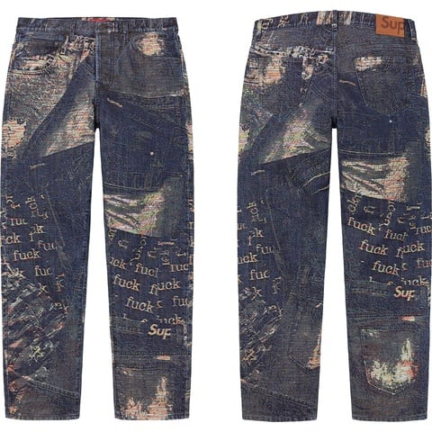 Archive Denim Jacquard Regular Jean - Supreme