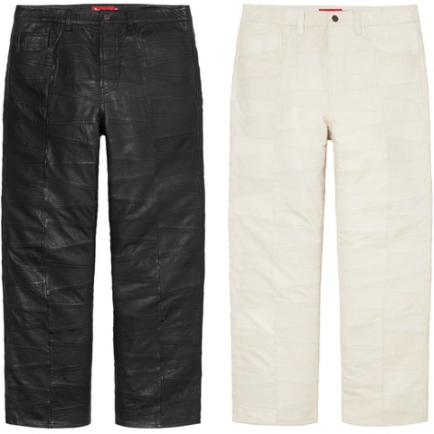 Patchwork Leather 5-Pocket Jean - Supreme