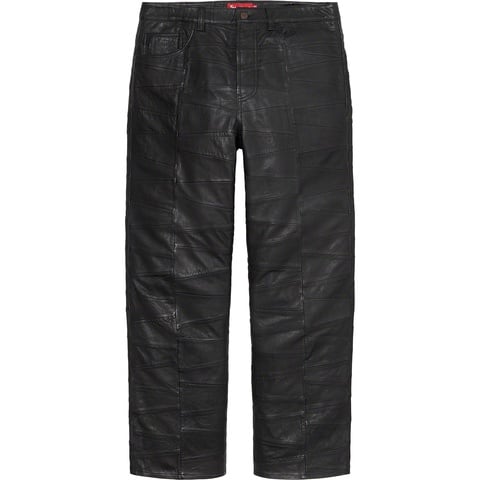 Patchwork Leather 5-Pocket Jean - Supreme