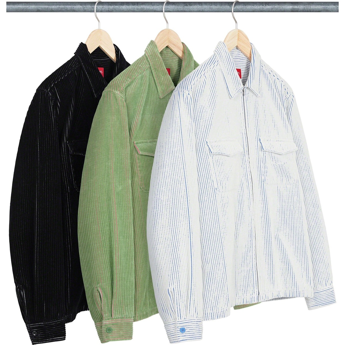 2-Tone Corduroy Zip Up Shirt - SupremeCommunity