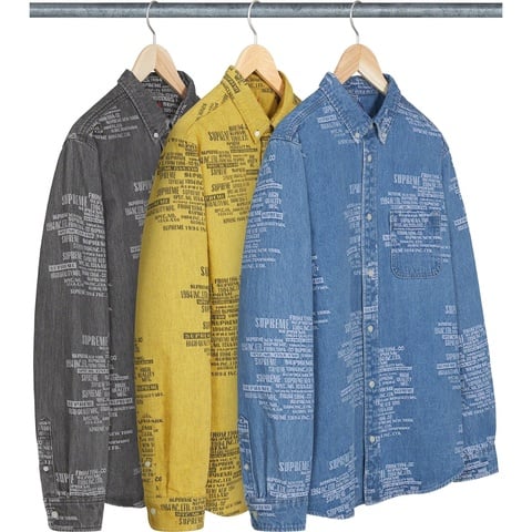 トップス Supreme Logo Stripe Jacquard Denim Shirt Trademark Jacquard Denim Shirt - Supreme