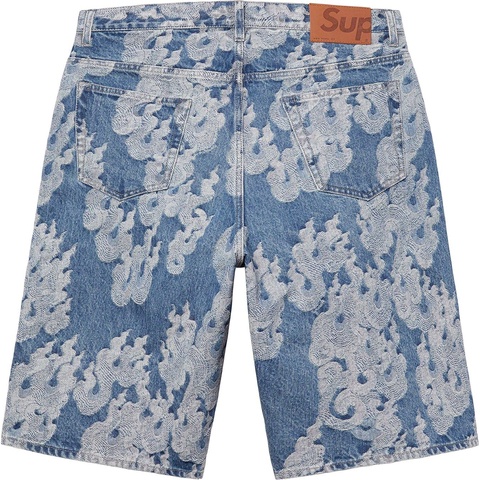 Flames Jacquard Baggy Denim Short - Supreme