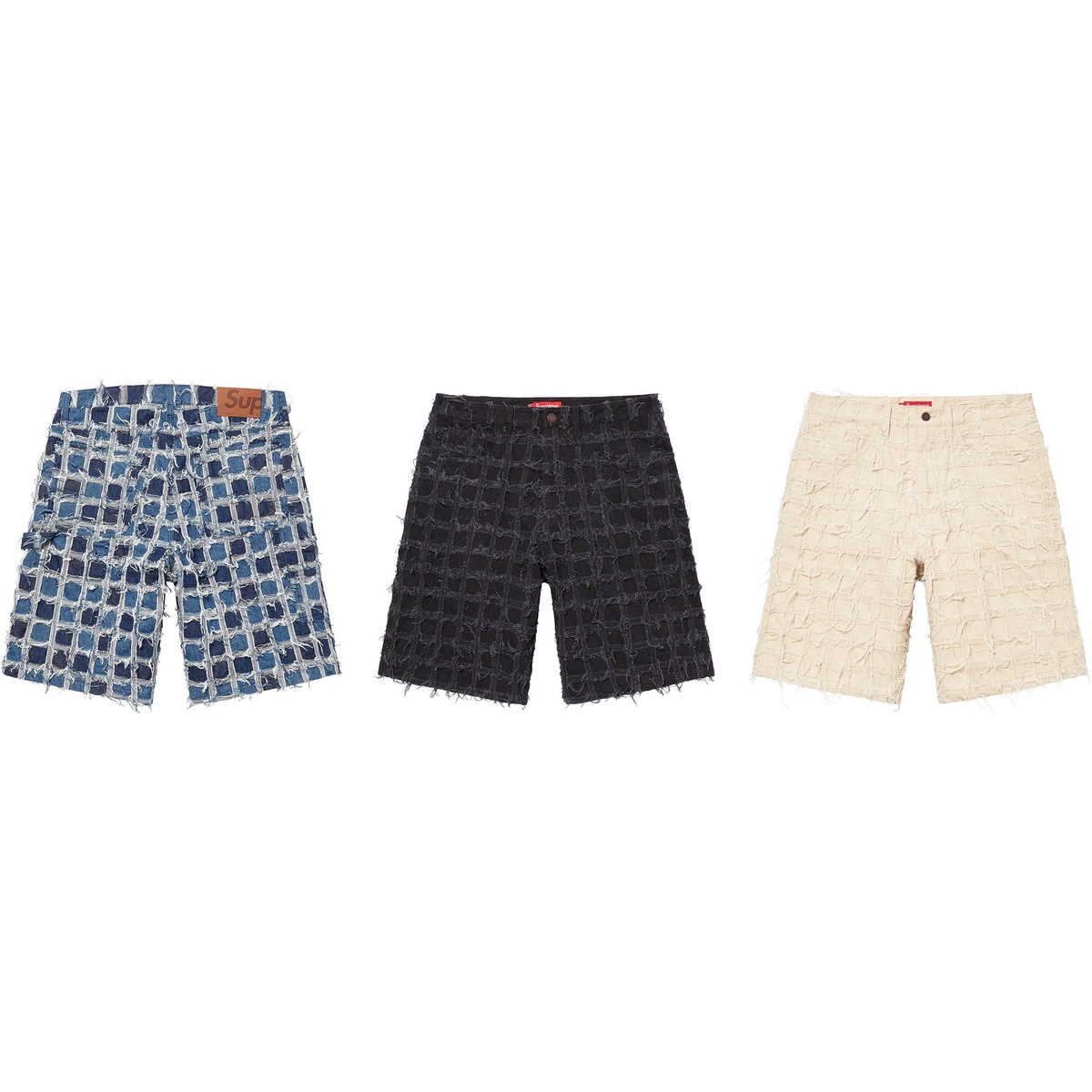 Frayed Patchwork Baggy Denim Short - Supreme