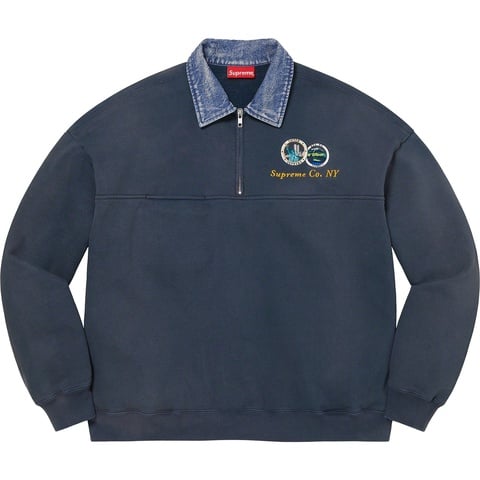 Supreme Denim Collar Half Zip Sweatshirt - [hidden]