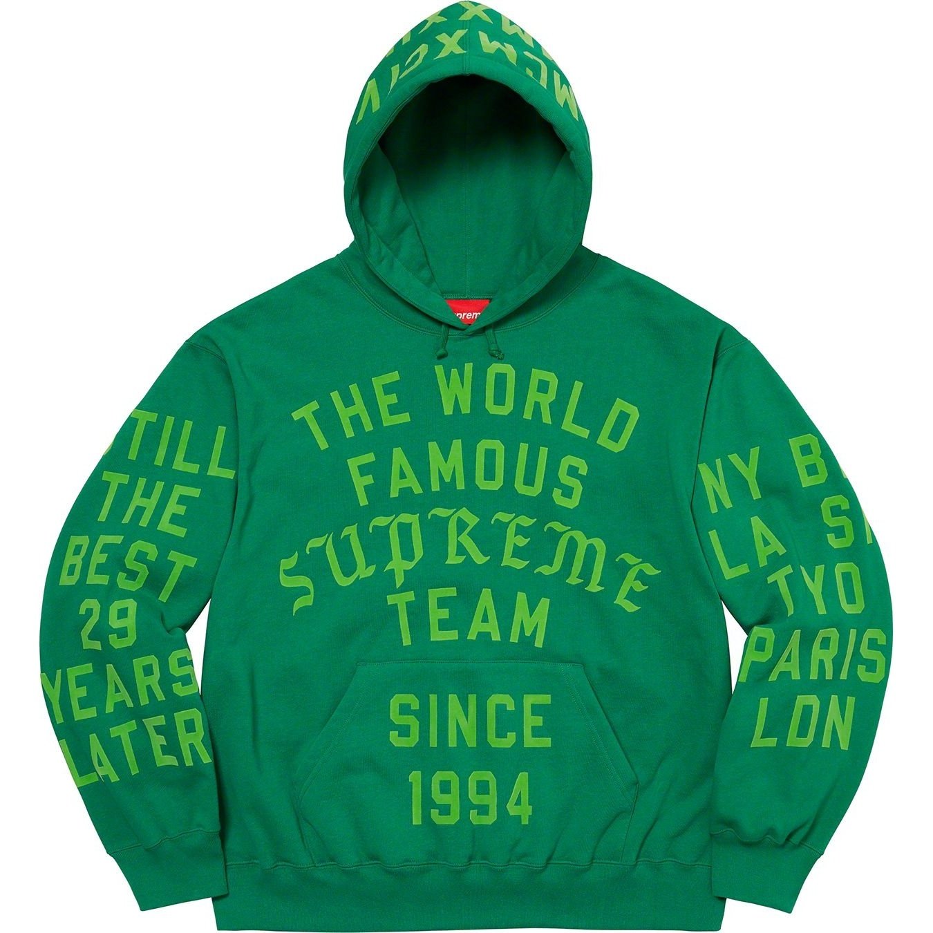 Supreme Supreme Team Flocked Hooded Sweatshirt (SS23) - $178