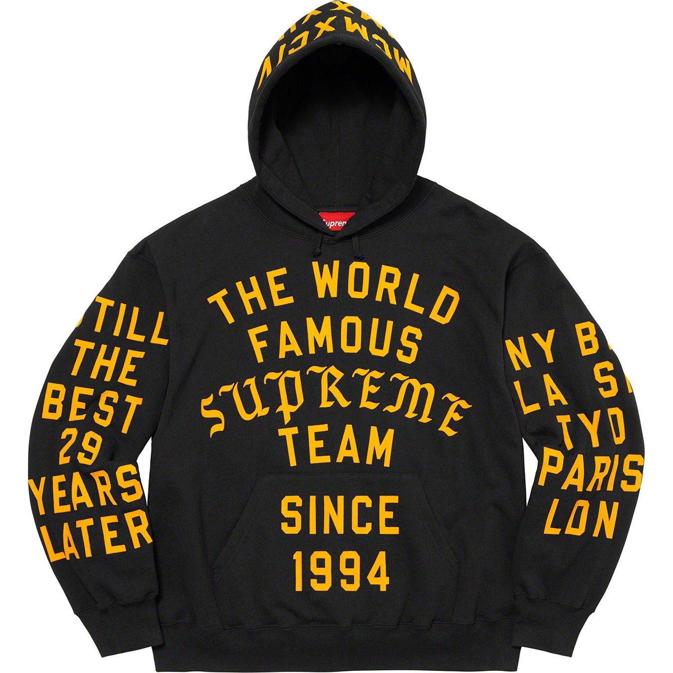 Supreme Supreme Team Flocked Hooded Sweatshirt (SS23) - $178