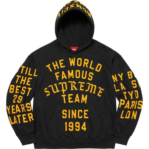 Supreme Team Flocked Hooded Sweatshirt - Supreme