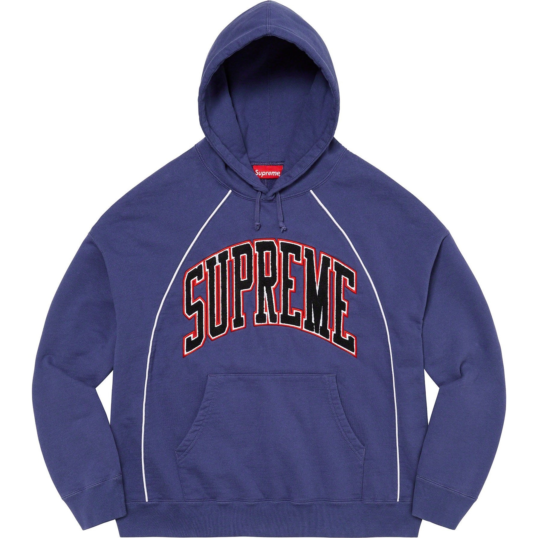 Supreme Boxy Piping Arc Hooded Sweatshirt (SS23) - $168