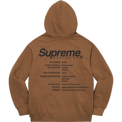 トップス Supreme 23SS WORLDWIDE HOODED SWEATSHIRT Supreme Worldwide Hooded Sweatshirt Ash Grey Men's - SS23 - US