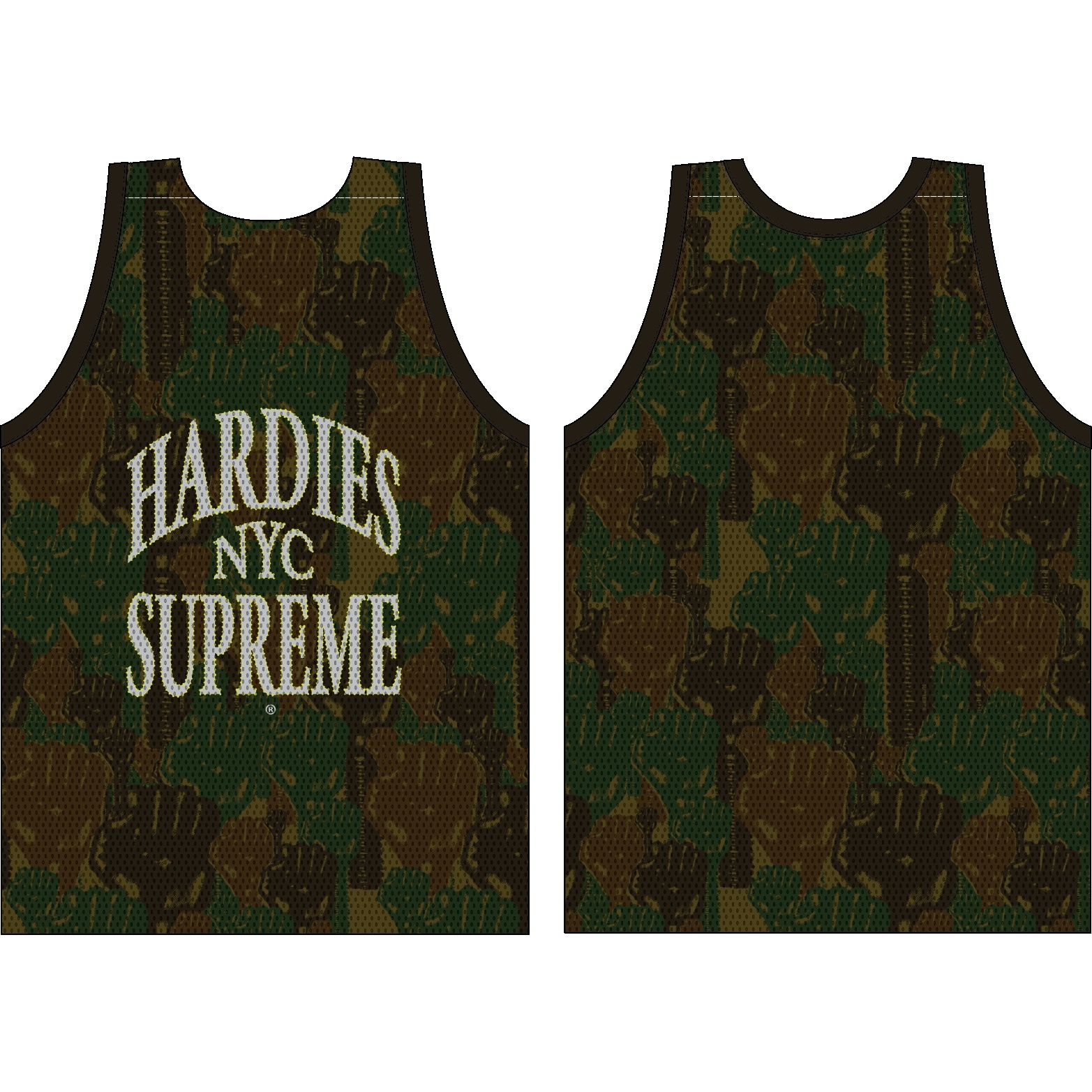 ウェア Supreme Hardies Camo Basketball Jersey Supreme Hardies Camo Basketball Jersey (SS23) - $128