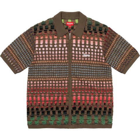 トップス SUPREME 23ss GRADIENT GRID ZIP UP POLO Gradient Grid Zip Up Polo - spring/summer 2023 - Supreme